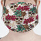 Sugar Skulls & Flowers Mask - Pleated (new) Front View on Girl