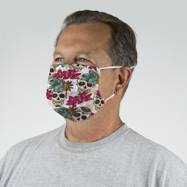 Sugar Skulls & Flowers Mask - Quarter View on Guy