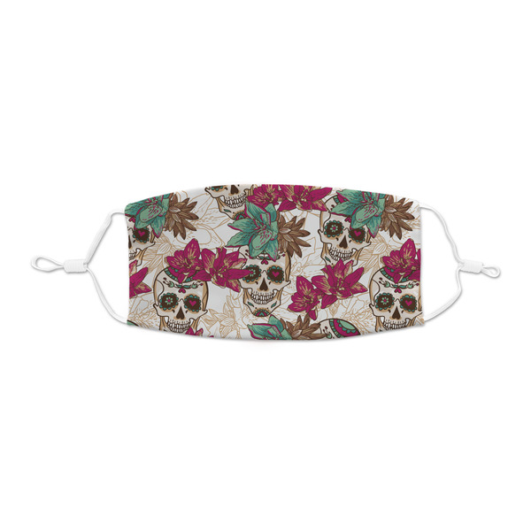 Custom Sugar Skulls & Flowers Kid's Cloth Face Mask - XSmall
