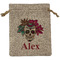 Sugar Skulls & Flowers Medium Burlap Gift Bag - Front (Personalized)