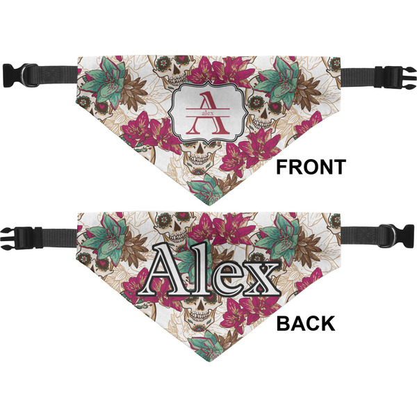 Sugar Skulls & Flowers Medium Dog Bandana Approval