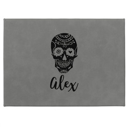 Sugar Skulls & Flowers Medium Gift Box w/ Engraved Leather Lid (Personalized)