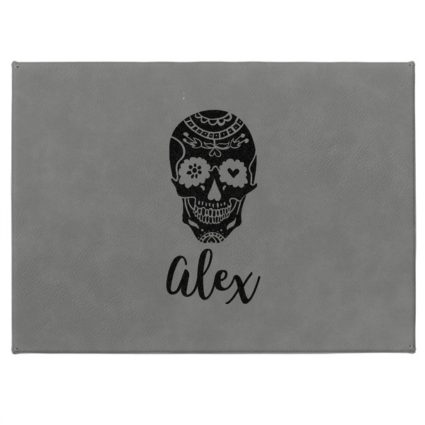 Sugar Skulls & Flowers Medium Gift Box with Engraved Leather Lid - Approval