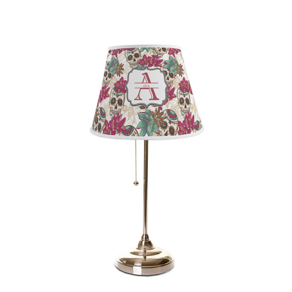 Sugar Skulls & Flowers Poly Film Empire Lampshade - On Stand