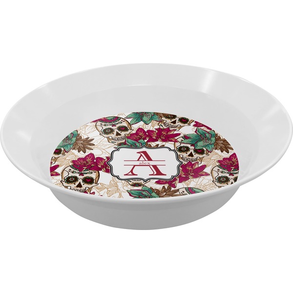 Custom Sugar Skulls & Flowers Melamine Bowl (Personalized)
