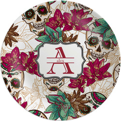 Sugar Skulls & Flowers Melamine Plate (Personalized)
