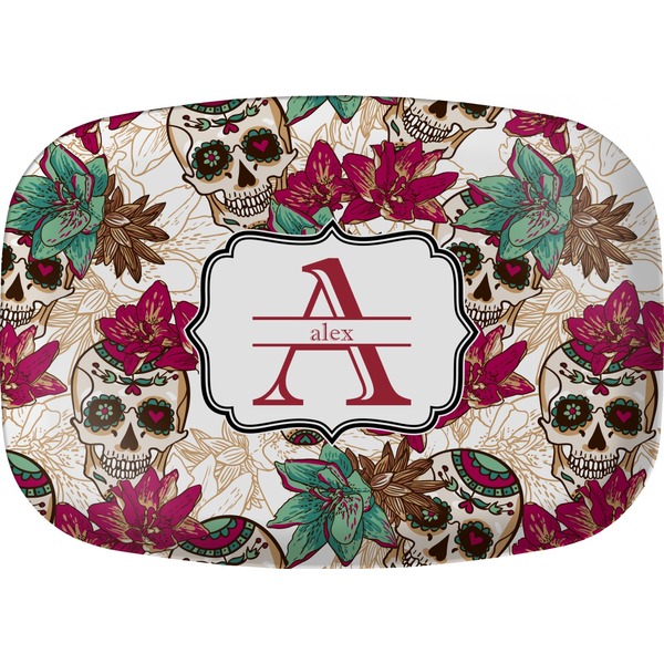 Custom Sugar Skulls & Flowers Melamine Platter (Personalized)