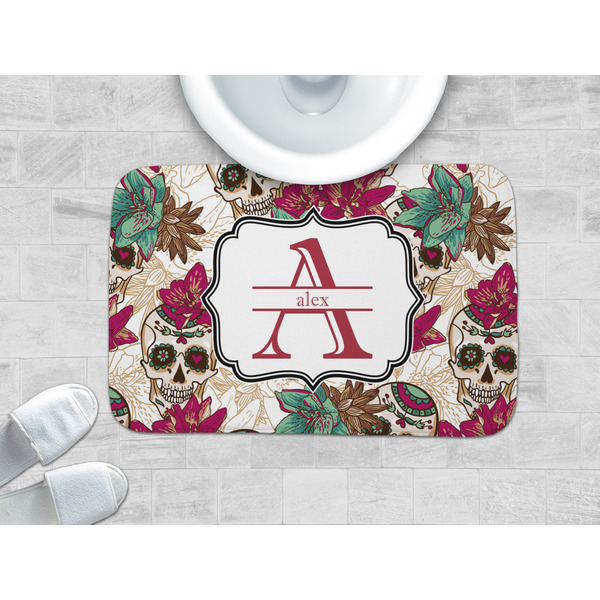 Sugar Skulls & Flowers Memory Foam Bath Mat - LIFESTYLE 34x21