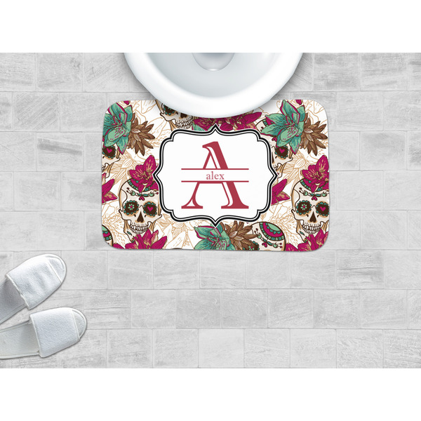 Sugar Skulls & Flowers Memory Foam Bath Mat - LIFESTYLE