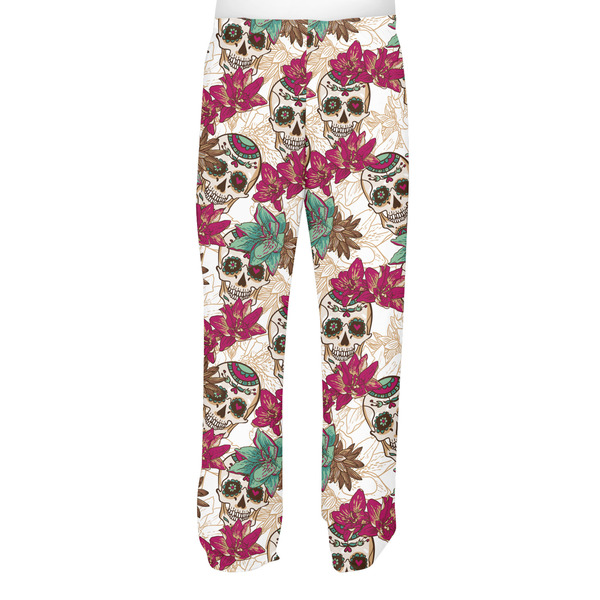 Sugar Skulls & Flowers Men's Pjs Back - on model