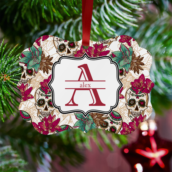 Sugar Skulls & Flowers Metal Benilux Ornament - Lifestyle