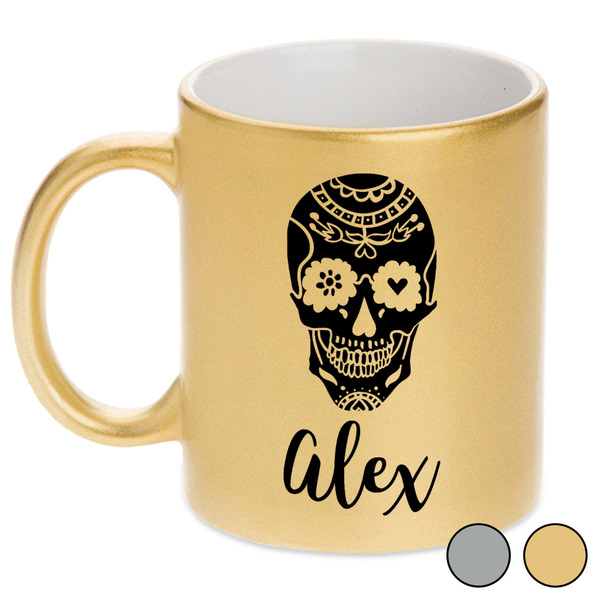 Sugar Skulls & Flowers Metallic Mugs