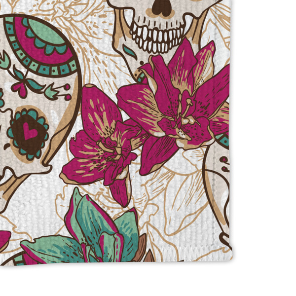 Sugar Skulls & Flowers Microfiber Dish Rag - DETAIL
