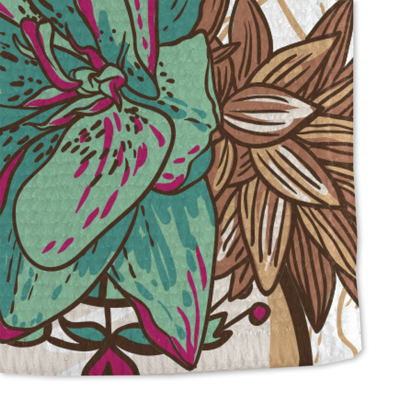 Sugar Skulls & Flowers Microfiber Dish Towel - DETAIL