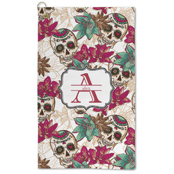Sugar Skulls & Flowers Microfiber Golf Towel (Personalized)
