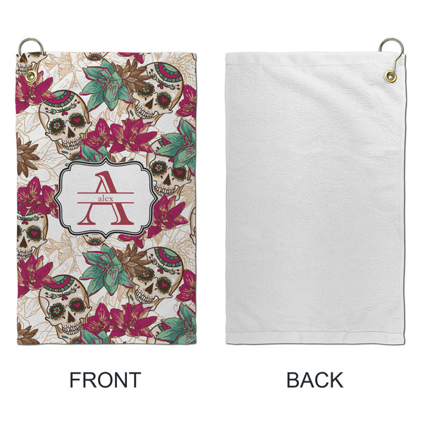 Sugar Skulls & Flowers Microfiber Golf Towels - Small - APPROVAL