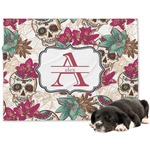 Sugar Skulls & Flowers Dog Blanket - Large (Personalized)