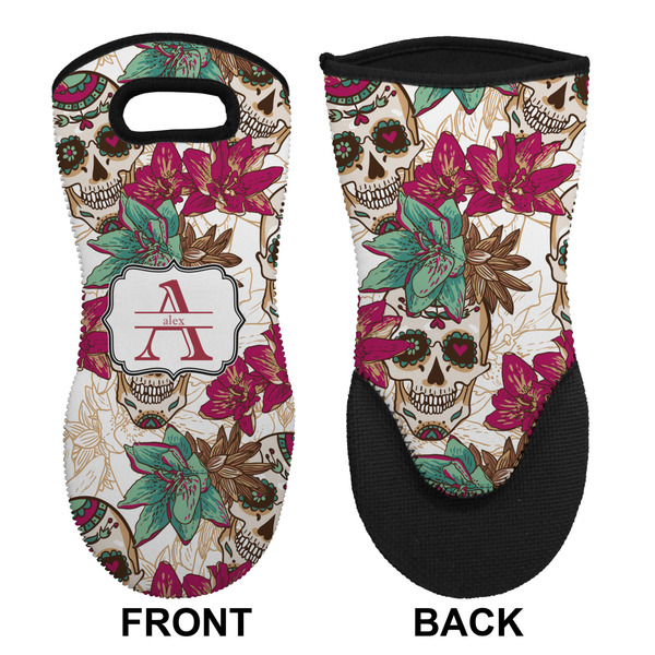 Sugar Skulls & Flowers Neoprene Oven Mitt (Front & Back)