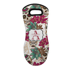 Sugar Skulls & Flowers Neoprene Oven Mitt w/ Name and Initial