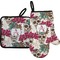 Sugar Skulls & Flowers Right Oven Mitt & Pot Holder Set w/ Name and Initial