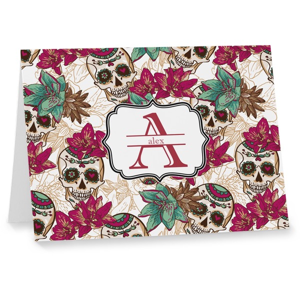 Custom Sugar Skulls & Flowers Note cards (Personalized)