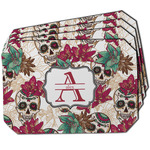 Sugar Skulls & Flowers Dining Table Mat - Octagon w/ Name and Initial