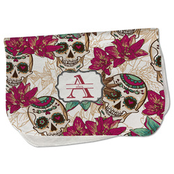 Sugar Skulls & Flowers Burp Cloth - Fleece w/ Name and Initial