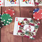 Sugar Skulls & Flowers On Table with Poker Chips