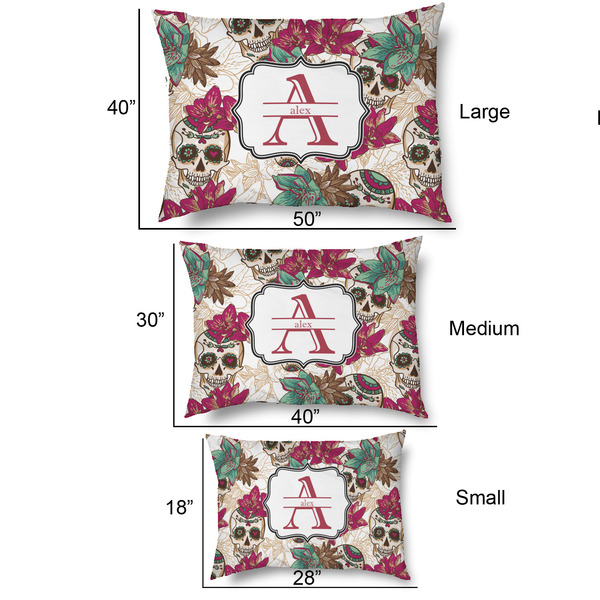 Sugar Skulls & Flowers Outdoor Dog Beds - SIZE CHART