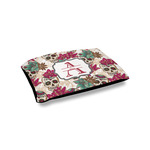 Sugar Skulls & Flowers Outdoor Dog Bed - Small (Personalized)