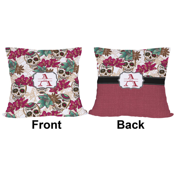 Sugar Skulls & Flowers Outdoor Pillow