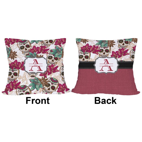 Sugar Skulls & Flowers Outdoor Pillow - 20x20