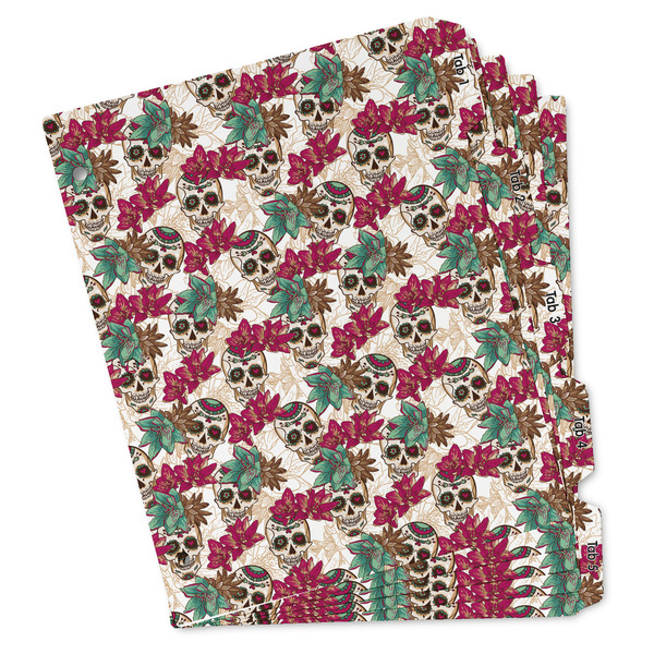 Custom Sugar Skulls & Flowers Binder Tab Divider - Set of 5 (Personalized)
