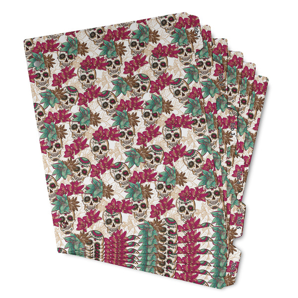 Custom Sugar Skulls & Flowers Binder Tab Divider - Set of 6 (Personalized)
