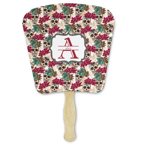 Custom Sugar Skulls & Flowers Paper Fan (Personalized)
