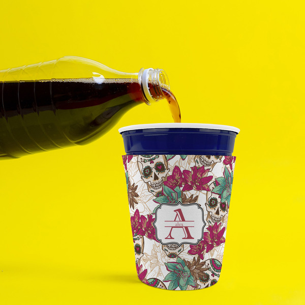 Sugar Skulls & Flowers Party Cup Sleeves - without bottom - Lifestyle