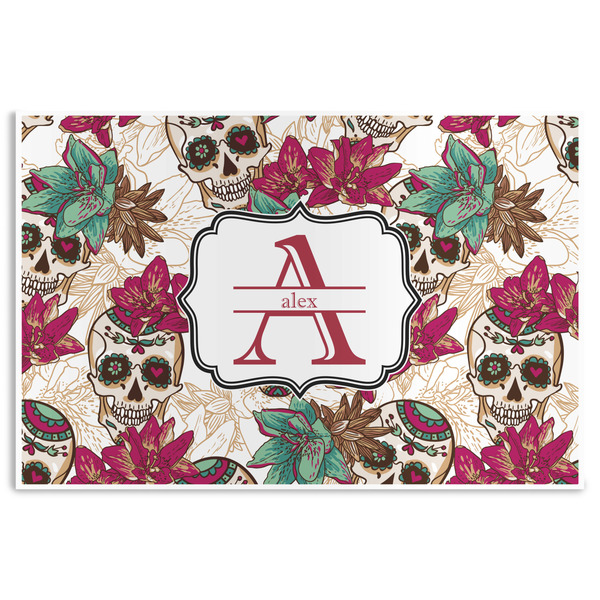 Custom Sugar Skulls & Flowers Disposable Paper Placemats (Personalized)