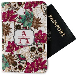 Sugar Skulls & Flowers Passport Holder - Fabric (Personalized)