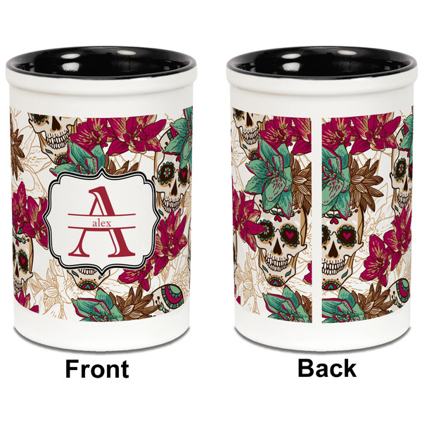 Sugar Skulls & Flowers Pencil Holder - Black - approval