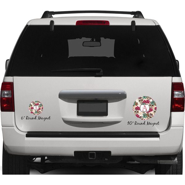 Sugar Skulls & Flowers Personalized Car Magnets on Ford Explorer
