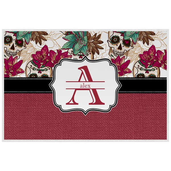 Sugar Skulls & Flowers Personalized Placemat (Back)