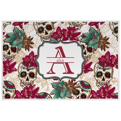 Sugar Skulls & Flowers Laminated Placemat w/ Name and Initial