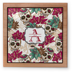 Sugar Skulls & Flowers Pet Urn w/ Name and Initial