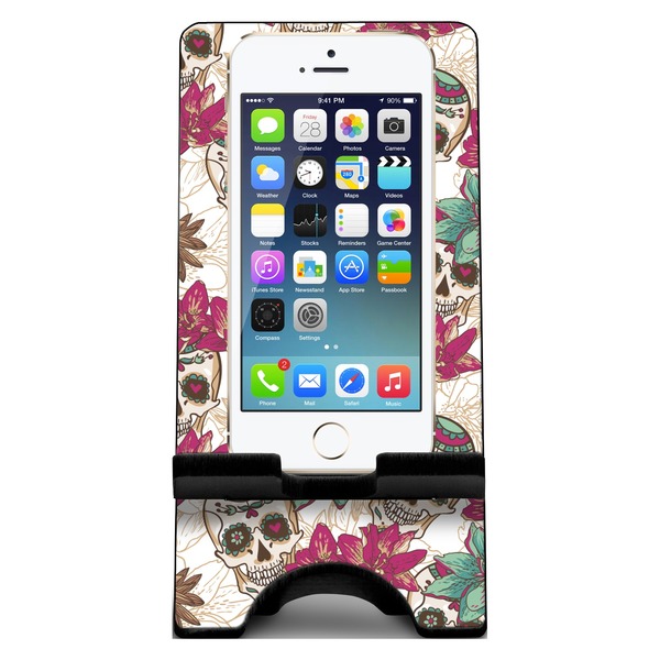 Sugar Skulls & Flowers Phone Stand w/ Phone