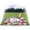 Sugar Skulls & Flowers Picnic Blanket - with Basket Hat and Book - in Use