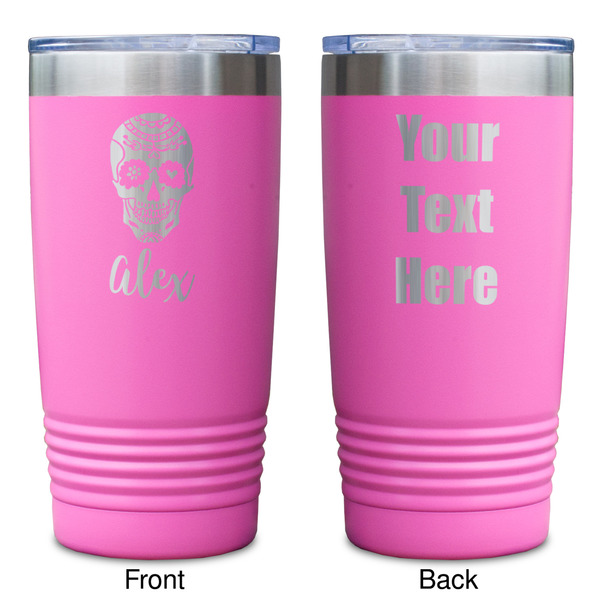 Sugar Skulls & Flowers Pink Polar Camel Tumbler - 20oz - Double Sided - Approval