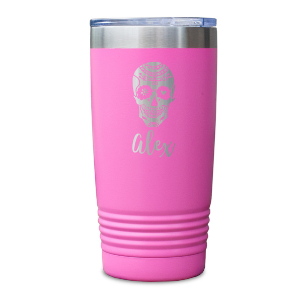 Sugar Skulls & Flowers Pink Polar Camel Tumbler - 20oz - Single Sided - Approval