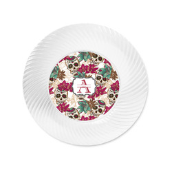 Sugar Skulls & Flowers Plastic Party Appetizer & Dessert Plates - 6" (Personalized)