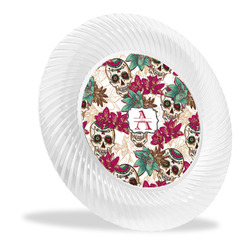 Sugar Skulls & Flowers Plastic Party Dinner Plates - 10" (Personalized)