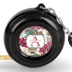 Sugar Skulls & Flowers Pocket Tape Measure - 6 Ft w/ Carabiner Clip (Personalized)